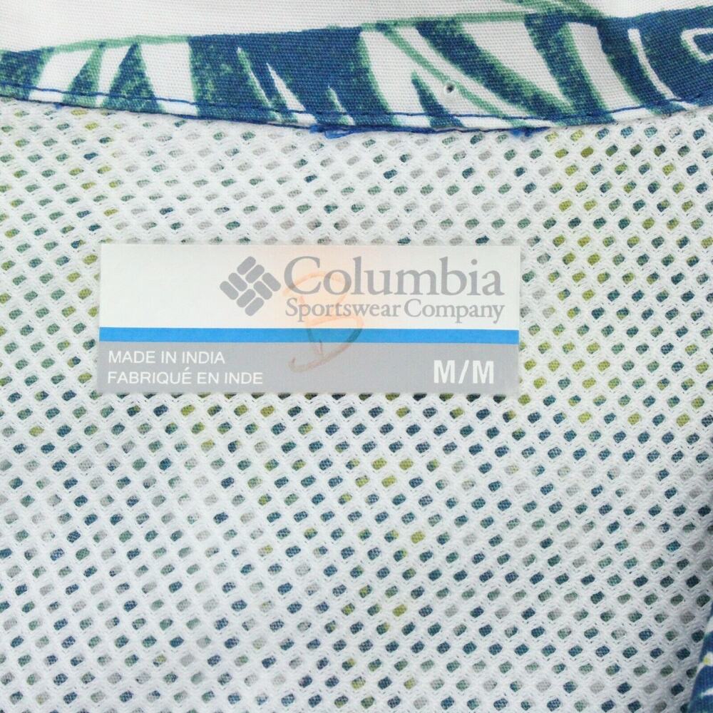 Columbia PFG Bahama Shirt Mens M Green Blue Fishing Short Sleeve - Picture 3 of 9